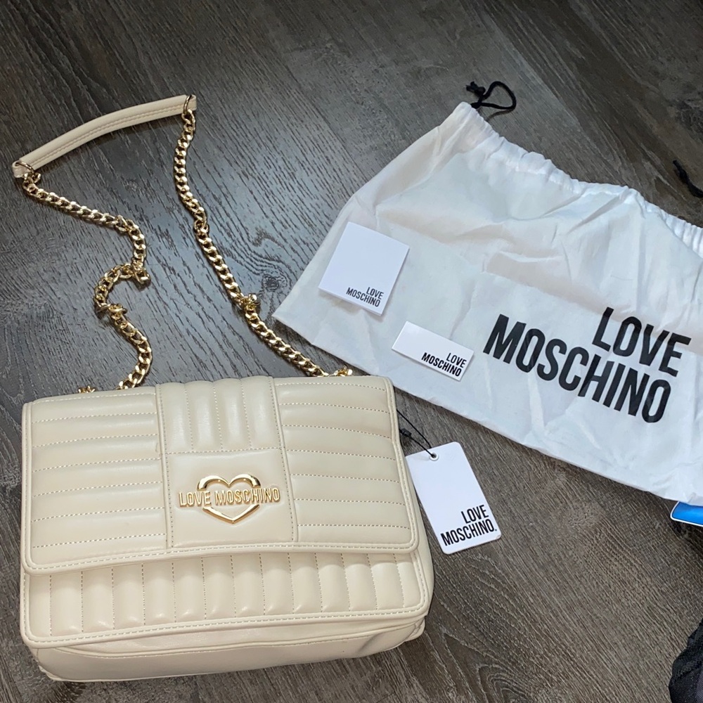 Love Moschino Beige Quilted Shoulder Bag